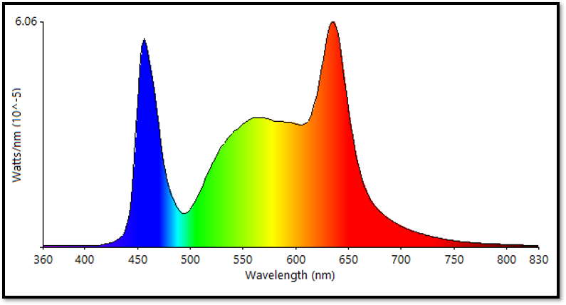 Hydroponic lighting using hybrid LED/phoshor system