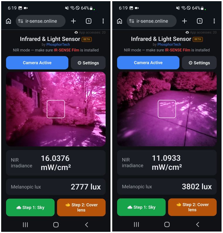 Infrared Sensor App