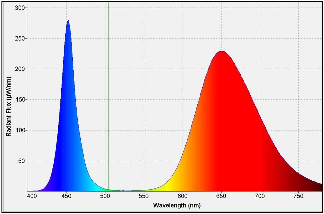 LEDs combined with phosphors for grow lights